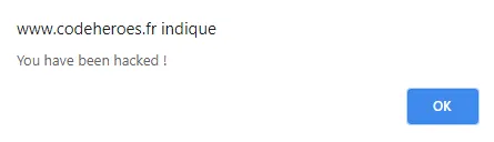 Affichage un dialogue d'alerte via une faille XSS