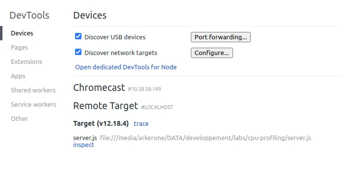Page chrome://inspect
